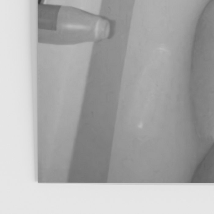 A girl and her cat lapping it up in milk; apartment bathtub nude portrait black and white photograph - photography - photographs Poster Gallery Image 3