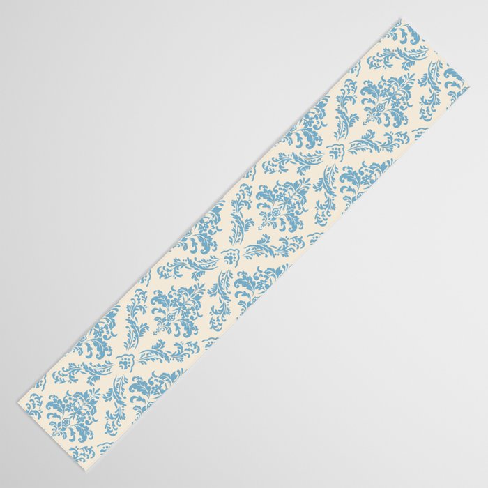 Elegant Air Blue Damask Pattern Table Runner Gallery Image 3