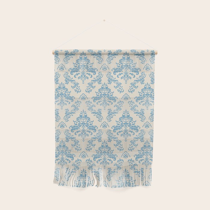 Elegant Air Blue Damask Pattern Wall Hanging Gallery Image 1