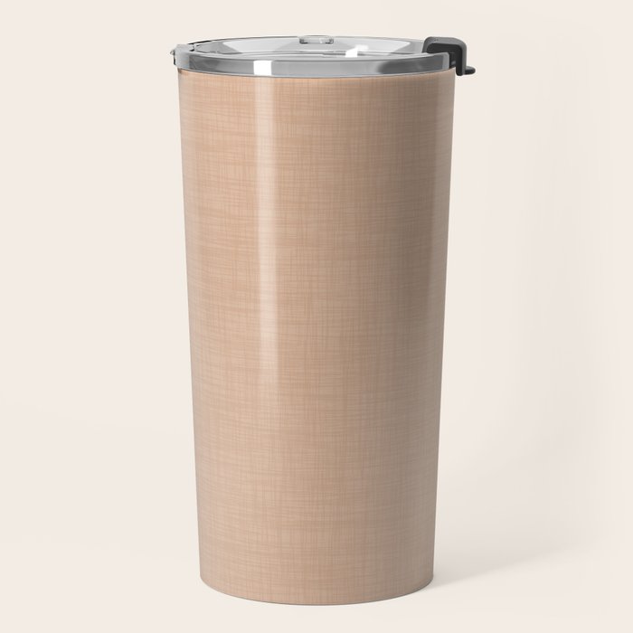 Cozy Linen Effect in Amberlight Cream Travel Mug Gallery Image 2