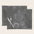 Football Helmet Patent - Football Art - Black Chalkboard Placemat Gallery Image 1
