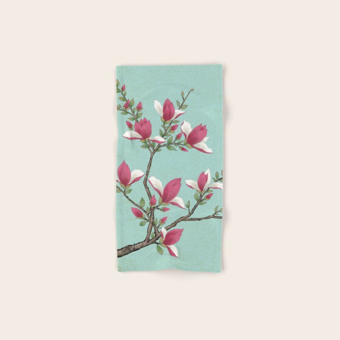 Magnolia : Minhwa-Korean traditional/folk art Bath Towel Gallery Image 1