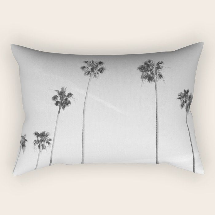 Black & White Palm Trees, Beach Palms Rectangular Pillow Gallery Image 2