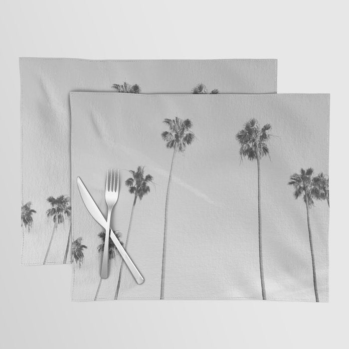 Black & White Palm Trees, Beach Palms Placemat Gallery Image 1
