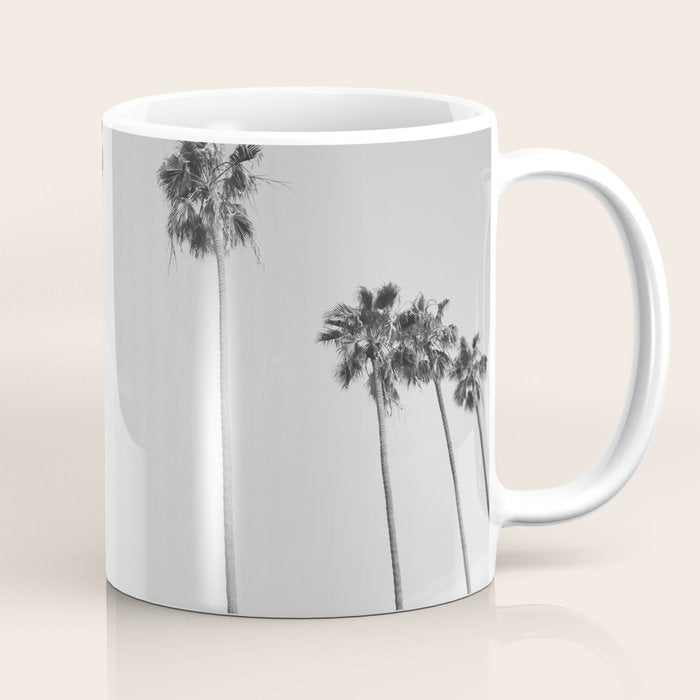 Black & White Palm Trees, Beach Palms Coffee Mug Gallery Image 1