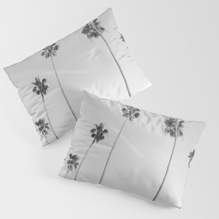 Black & White Palm Trees, Beach Palms Pillow Sham Gallery Image 3