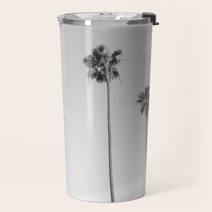 Black & White Palm Trees, Beach Palms Travel Mug Gallery Image 2