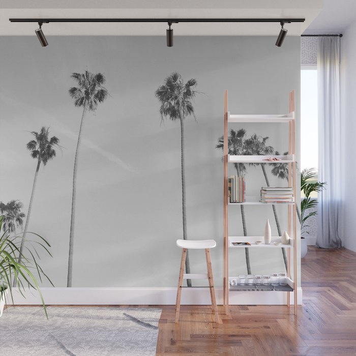 Black & White Palm Trees, Beach Palms Wall Mural