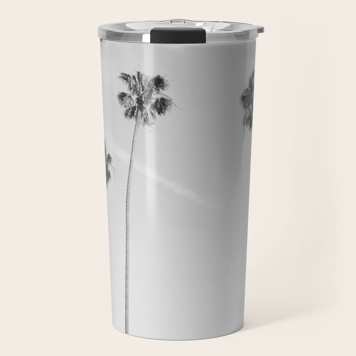 Black & White Palm Trees, Beach Palms Travel Mug Gallery Image 1