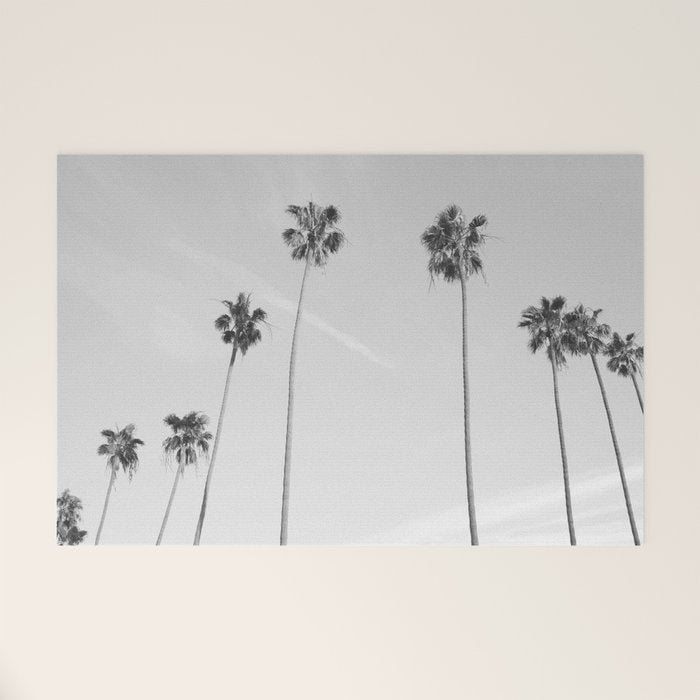 Black & White Palm Trees, Beach Palms Welcome Mat Gallery Image 1