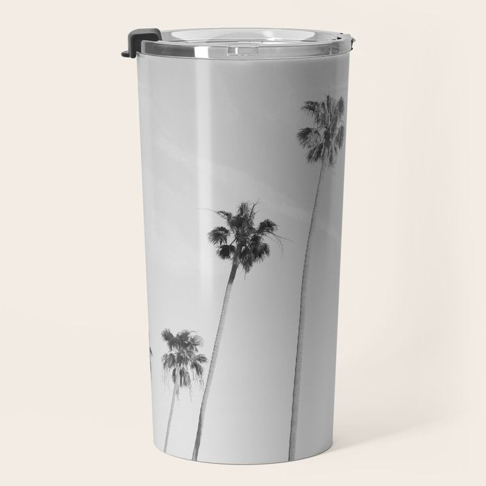 Black & White Palm Trees, Beach Palms Travel Mug Gallery Image 3