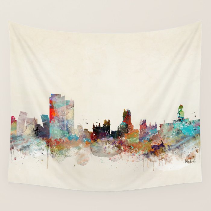 madrid spain skyline Wall Tapestry Gallery Image 4