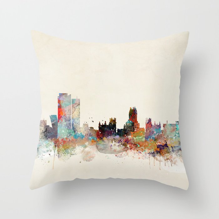 madrid spain skyline Throw Pillow Gallery Image 6