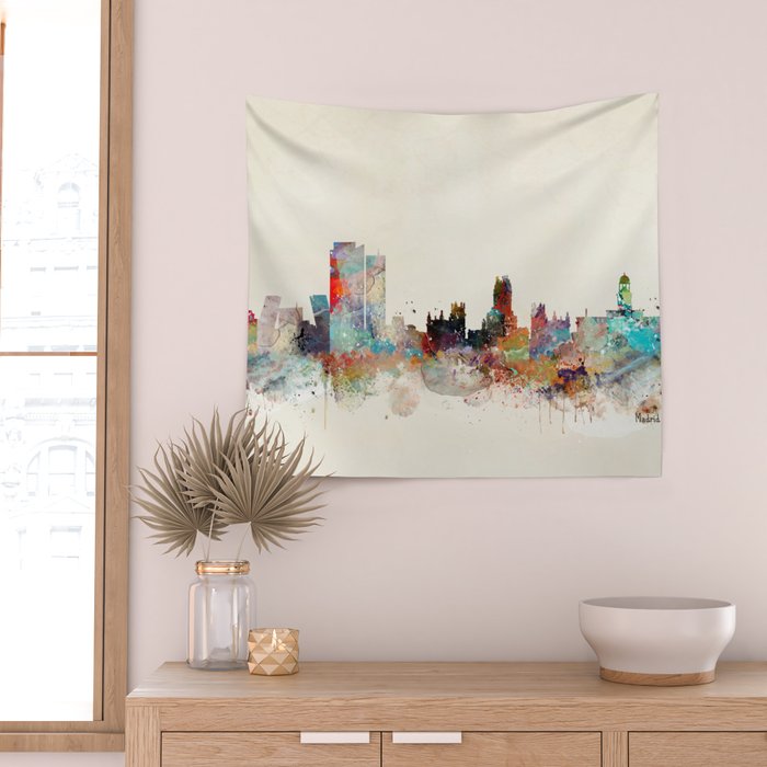 madrid spain skyline Wall Tapestry Gallery Image 2