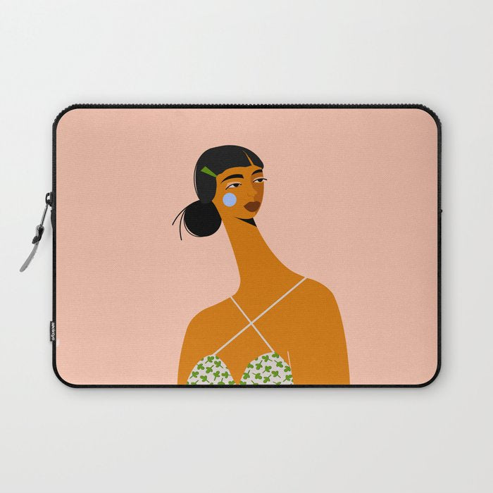 Green Hair Clip Laptop Sleeve Gallery Image 1