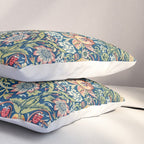 William Morris Strawberry Thief Blue 1883 Vintage Botanical Pattern Pillow Sham Gallery Image 3