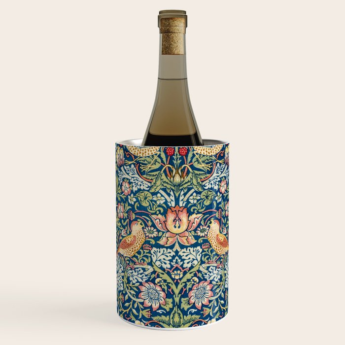 William Morris Strawberry Thief Blue 1883 Vintage Botanical Pattern Wine Chiller Gallery Image 3