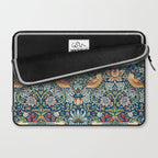 William Morris Strawberry Thief Blue 1883 Vintage Botanical Pattern Laptop Sleeve Gallery Image 2