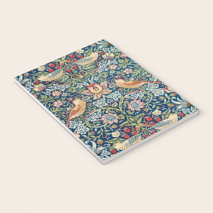 William Morris Strawberry Thief Blue 1883 Vintage Botanical Pattern Notebook Gallery Image 3
