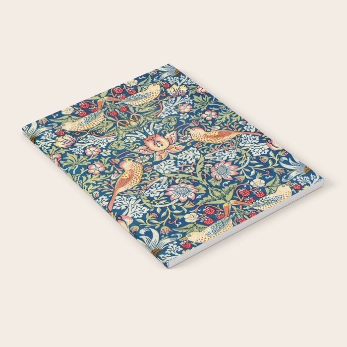 William Morris Strawberry Thief Blue 1883 Vintage Botanical Pattern Notebook Gallery Image 1