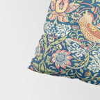 William Morris Strawberry Thief Blue 1883 Vintage Botanical Pattern Pillow Sham Gallery Image 4