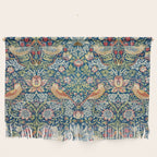William Morris Strawberry Thief Blue 1883 Vintage Botanical Pattern Wall Hanging Gallery Image 1