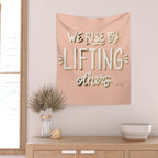 We Rise By Lifting Others - Blush & Gold Wall Tapestry Gallery Image 2