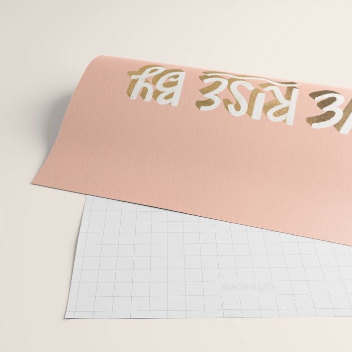 We Rise By Lifting Others - Blush & Gold Wrapping Paper Gallery Image 2