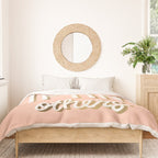 We Rise By Lifting Others - Blush & Gold Duvet Cover Gallery Image 3