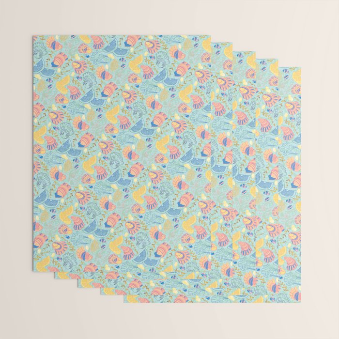 Coastal Oysters on the Beach in Seafoam Green Wrapping Paper Gallery Image 3
