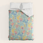 Coastal Oysters on the Beach in Seafoam Green Duvet Cover Gallery Image 6
