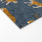 walking tigers - blue Welcome Mat Gallery Image 2