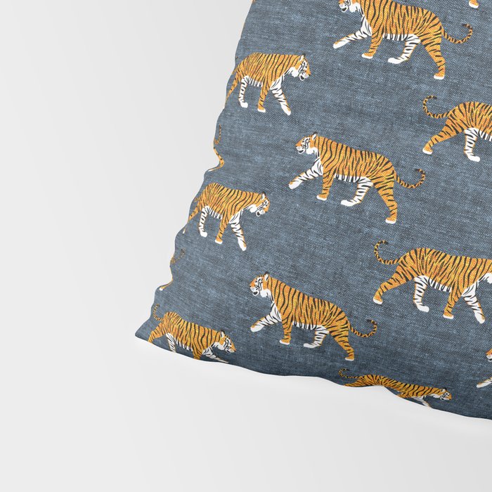 walking tigers - blue Pillow Sham Gallery Image 4