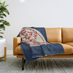 Atlanta Georgia Baseball - Hand Drawn, Script Typography Throw Blanket Gallery Image 1