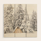 Snow Covered Trees Winter Forest Cabin  Wood Wall Art Gallery Image 1