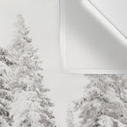 Snow Covered Trees Winter Forest Cabin  Wall Tapestry Gallery Image 3