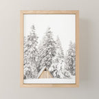 Snow Covered Trees Winter Forest Cabin  Mini Art Print Gallery Image 1