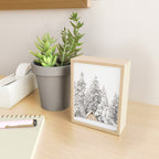 Snow Covered Trees Winter Forest Cabin  Mini Art Print Gallery Image 2