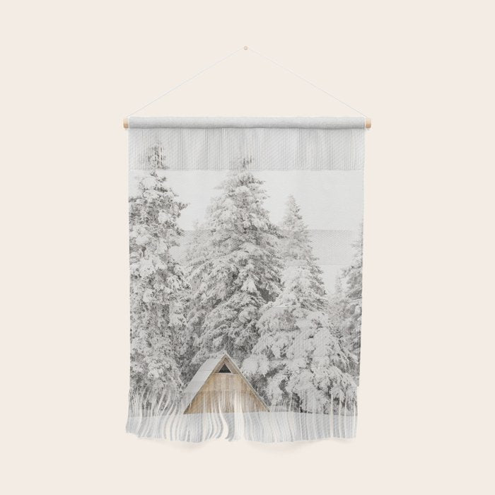 Snow Covered Trees Winter Forest Cabin  Wall Hanging Gallery Image 1