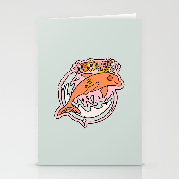 Scorpio Dolphin Stationery Card Gallery Image 2