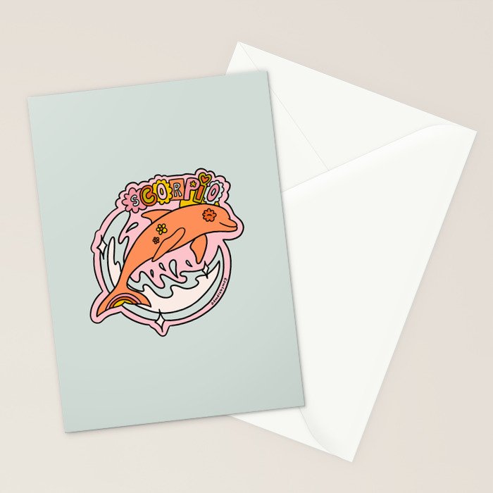 Scorpio Dolphin Stationery Card Gallery Image 2