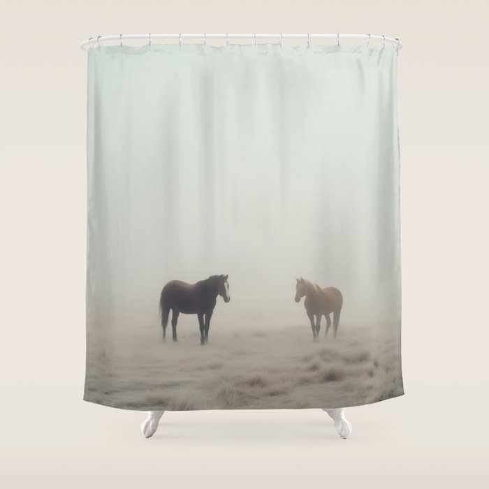 Horses in the Mist I Shower Curtain Gallery Image 1