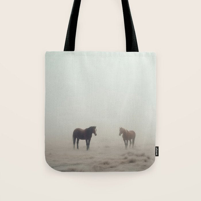 Horses in the Mist I Tote Bag Gallery Image 1