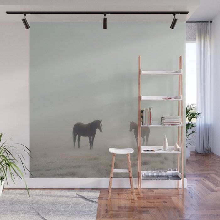 Horses in the Mist I Wall Mural Gallery Image 1