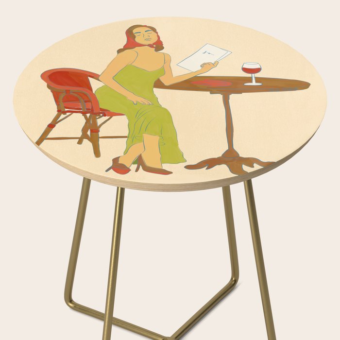 Woman at a Cafe in Rome Side Table Gallery Image 2
