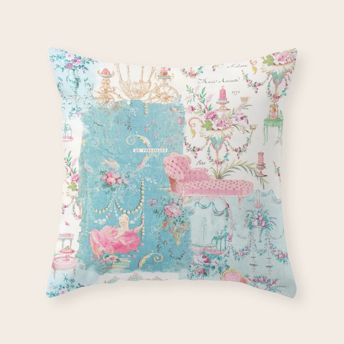Marie Antoinette, Versailles, Tattered and Torn Throw Pillow Gallery Image 6