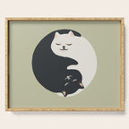 Hidden cat 26 yin yang hug Serving Tray Gallery Image 1