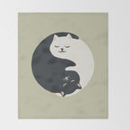 Hidden cat 26 yin yang hug Throw Blanket Gallery Image 2