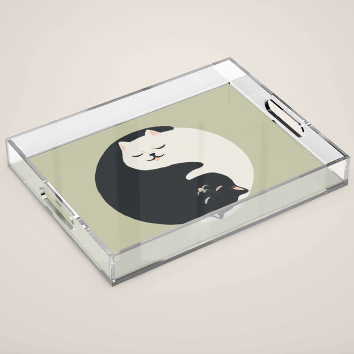 Hidden cat 26 yin yang hug Acrylic Tray Gallery Image 1