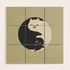 Hidden cat 26 yin yang hug Wood Wall Art Gallery Image 1